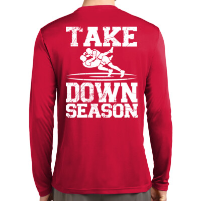Long Sleeve Drifit Performance Tee - Take Down Season White Thumbnail