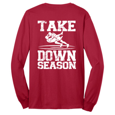 Long Sleeve 50/50 Blend Tee - Take Down Season White Thumbnail