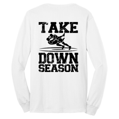 Long Sleeve 50/50 Blend Tee - Take Down Season Black Thumbnail