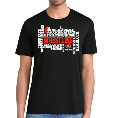 Short Sleeve Triblend Tee - Wrestling Word Art Thumbnail
