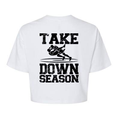 Ladies Jersey Crop Tee - Take Down Season Black Thumbnail