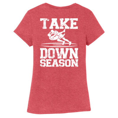 Ladies Short Sleeve Triblend Tee - Take Down Season White Thumbnail